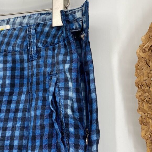 Maeve Anthropologie Women's Plaid Avryl Bleached Slim Pants Blue Size 6 - Picture 7 of 16